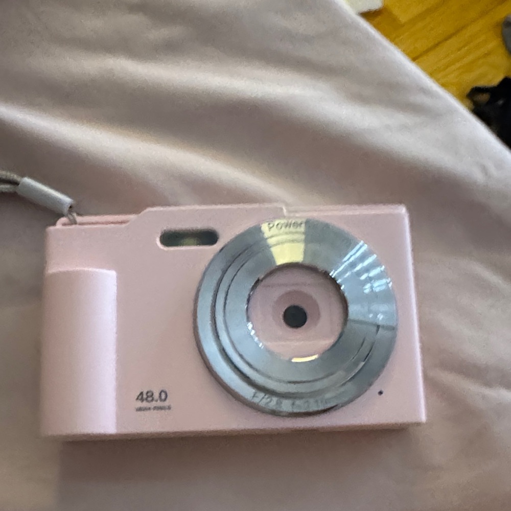 Pink Digital Camera with Silver Lens